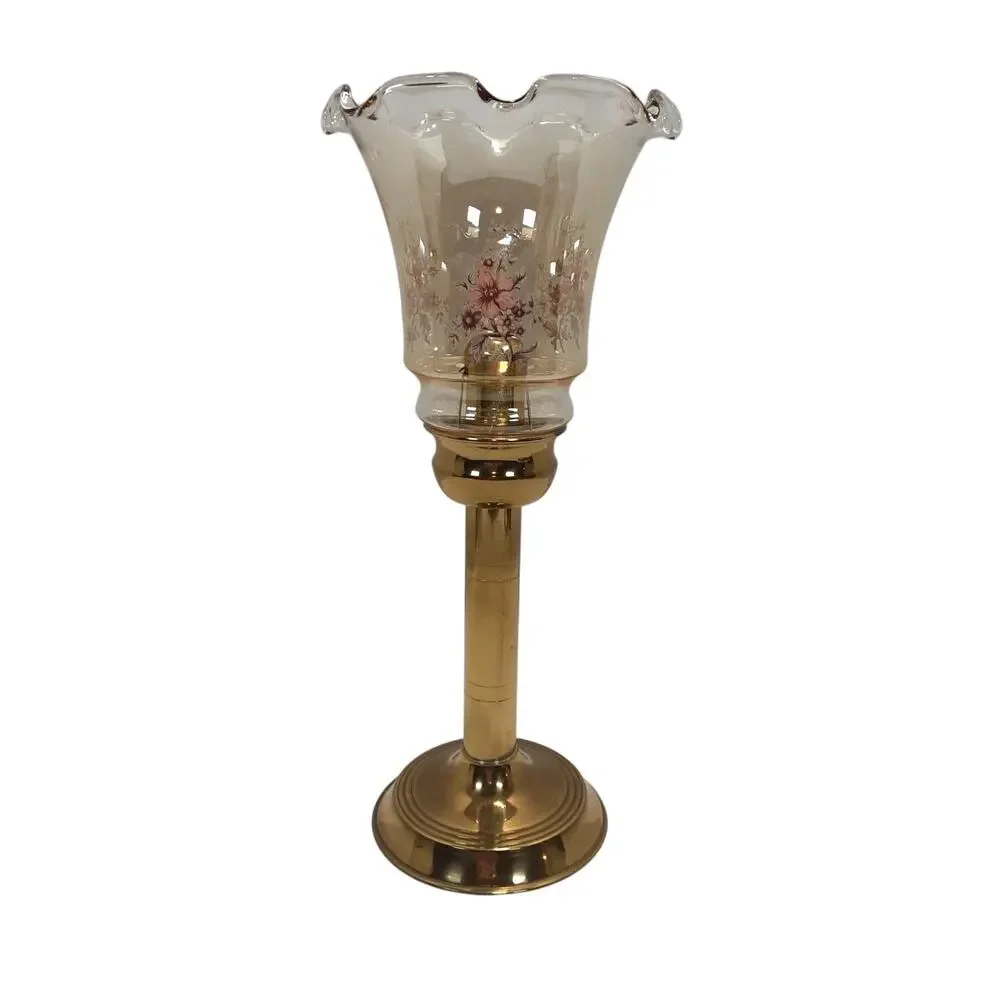 Vintage English Brass Spring-Loaded Candle Lamp